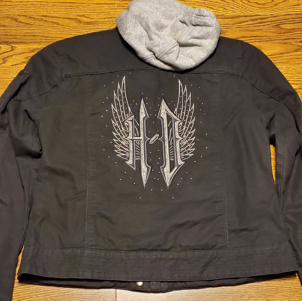 Harley Davidson Jacket with sweatshirt layer.  Size Medium.
